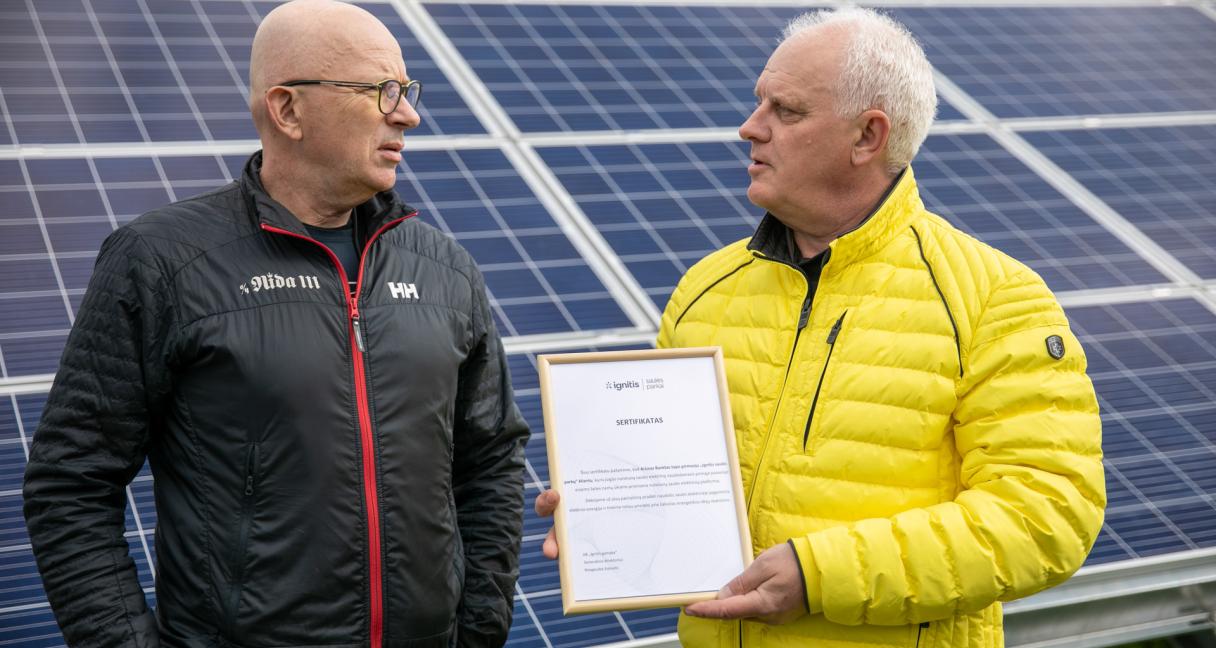 Pirmasis „Ignitis saulės parkų“ klientas: norisi naudoti švarią energiją, o dabar tai ir apsimoka